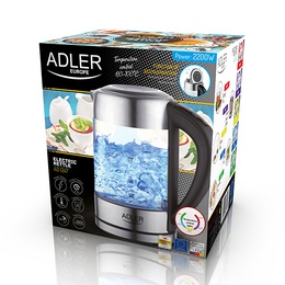 Tējkanna Adler | Kettle | AD 1247 NEW | With electronic control | 1850 - 2200 W | 1.7 L | Stainless steel