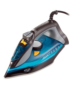  Adler Iron AD 5032 Steam Iron 3000 W Water tank capacity 350 ml Continuous steam 45 g/min Steam boost performance 80 g/min Blue/Grey  Hover