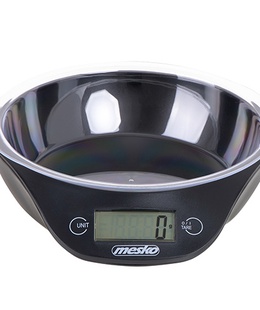 Mesko | Kitchen scale with a bowl | MS 3164 | Maximum weight (capacity) 5 kg | Graduation 1 g | Display type LCD | Black  Hover