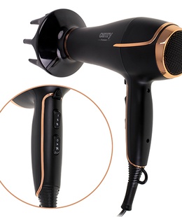 Fēns Camry Hair Dryer CR 2255 2200 W Number of temperature settings 3 Diffuser nozzle Black  Hover