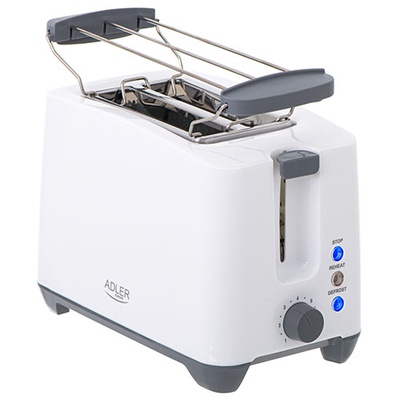 Tosteris Adler | Toaster | AD 3216 | Power 750 W | Number of slots 2 | Housing material Plastic | White