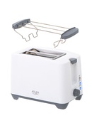 Tosteris Adler | Toaster | AD 3216 | Power 750 W | Number of slots 2 | Housing material Plastic | White Hover