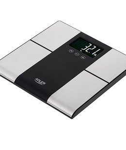 Svari Adler | Bathroom scale with analyzer | AD 8165 | Maximum weight (capacity) 225 kg | Accuracy 100 g | Body Mass Index (BMI) measuring | Stainless steel/Black  Hover