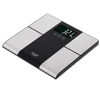 Svari Adler | Bathroom scale with analyzer | AD 8165 | Maximum weight (capacity) 225 kg | Accuracy 100 g | Body Mass Index (BMI) measuring | Stainless steel/Black