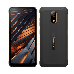 Telefons Hammer Iron | Va | Orange-black | 6.56  | IPS | 720 x 1612 pixels | Mediatek | G36 | Internal RAM 4 GB | 64 GB | microSD | Dual SIM | Nano SIM | 3G | 4G | Main camera resolution 13 MP | Secondary camera resolution 5 MP | Android | 14 | 6500 mAh