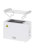 Tosteris Adler | Toaster | AD 3223 | Power 750 W | Number of slots 2 | Housing material Plastic | White Hover