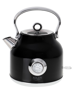 Tējkanna Adler | Kettle with a Thermomete | AD 1346b | Electric | 2200 W | 1.7 L | Stainless steel | 360° rotational base | Black  Hover
