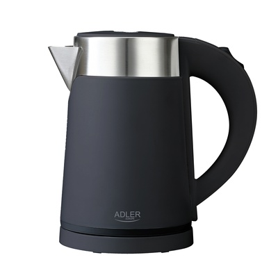 Tējkanna Adler | Kettle | AD 1372 | Electric | 800 W | 0.6 L | Plastic/Stainless steel | 360° rotational base | Black