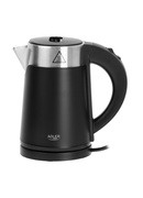 Tējkanna Adler | Kettle | AD 1372 | Electric | 800 W | 0.6 L | Plastic/Stainless steel | 360° rotational base | Black Hover