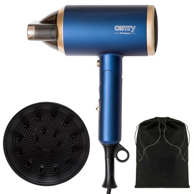 Fēns Camry | Hair Dryer | CR 2268 | 1800 W | Number of temperature settings 2 | Ionic function | Diffuser nozzle | Blue/Gold