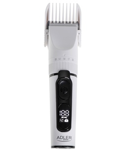  Adler | Hair Clipper with LCD Display | AD 2839 | Cordless | Number of length steps 6 | White/Black  Hover