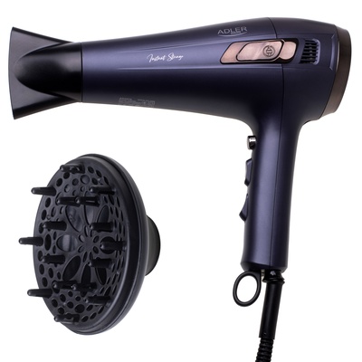 Fēns Adler Hair dryer with retractable power cord | AD 2273 | 2000 W | Number of temperature settings 3 | Diffuser nozzle | Dark Violet