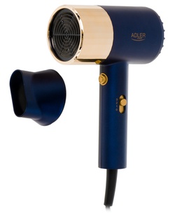 Fēns Adler Hair dryer | AD 2280 | 1800 W | Number of temperature settings 3 | Blue/Gold  Hover