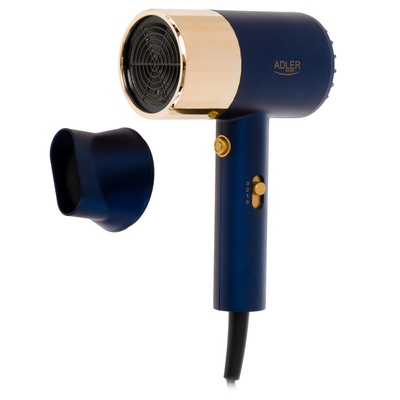 Fēns Adler Hair dryer | AD 2280 | 1800 W | Number of temperature settings 3 | Blue/Gold