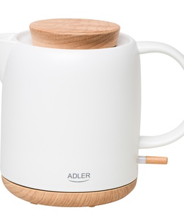 Tējkanna Adler Electric Kettle | AD 1304 | Electric | 1200 W | 1 L | Ceramic | 360° rotational base | White  Hover