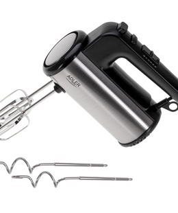 Mikseris Adler Hand mixer | AD 4232 | Hand Mixer | 900 W | Number of speeds 5 | Turbo mode | Black/Stainless Steel  Hover