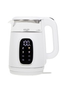 Tējkanna Adler Kettle with LED Display | AD 1305 | Electric | 2200 W | 1.7 L | Plastic | 360° rotational base | White/Silver
