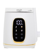 Tējkanna Adler Kettle with LED Display | AD 1305 | Electric | 2200 W | 1.7 L | Plastic | 360° rotational base | White/Gold Hover