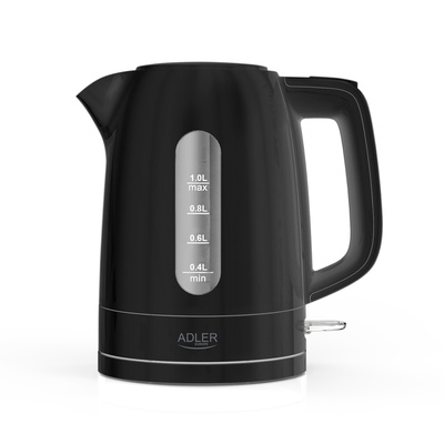 Tējkanna Adler Kettle | AD 1380b | Electric | 2200 W | 1 L | Polypropylene | 360° rotational base | Black