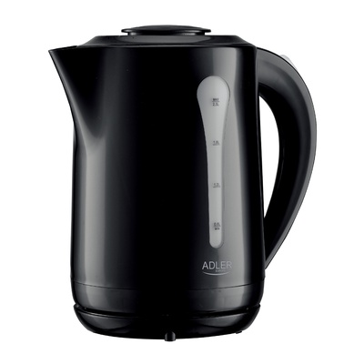 Tējkanna Adler Kettle | AD 1244 | Electric | 1850 W | 2.5 L | Plastic | 360° rotational base | Black
