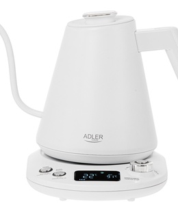 Tējkanna Adler | Kettle | AD 1349w | Electric | 1100 W | 1 L | Stainless Steel | 360° rotational base | White  Hover