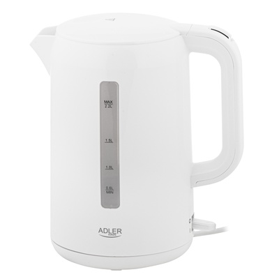 Tējkanna Adler Kettle | AD 1386 | Electric | 1850 W | 2.2 L | Plastic | 360° rotational base | White