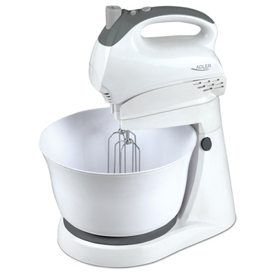 Mikseris Adler | Mixer | AD 4202 | Mixer with bowl | 300 W | Number of speeds 5 | Turbo mode | White