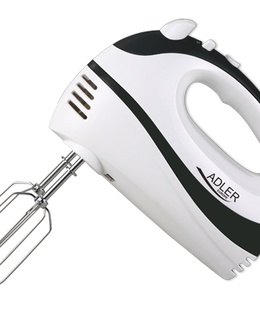 Mikseris Adler | AD 4205 b | Mixer | Hand Mixer | 300 W | Number of speeds 5 | Turbo mode | White/Black  Hover