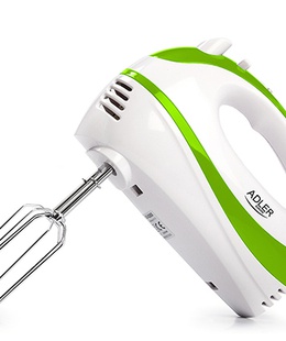 Mikseris Adler Mixer AD 4205 g Hand Mixer 300 W Number of speeds 5 Turbo mode White/Green  Hover