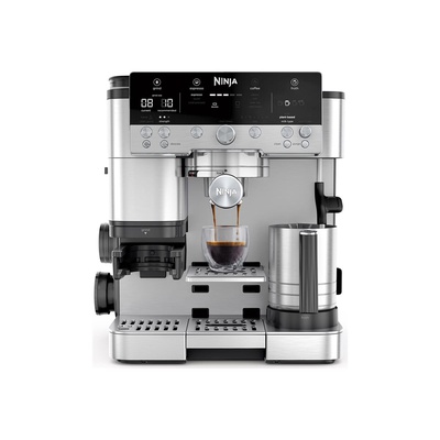  NINJA Espresso Coffee Maker | ES601EU Luxe Café Premier | Pump pressure 11 bar | Built-in milk frother | Ground | 1650 W | Black/Stainless Steel