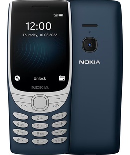 Telefons Nokia 8210 Blue 2.8  TFT LCD Unisoc T107 Internal RAM 0.048 GB 0.128 GB microSDHC Dual SIM Nano-SIM 4G Main camera 0.3 MP 1450  mAh  Hover
