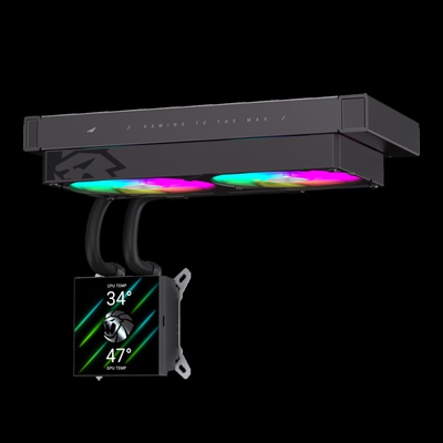  Gamemax CPU Liquid Cooler | GLACIER 240 LCD BK | Intel