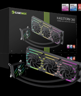  Gamemax CPU Liquid Cooler | HAILSTORM 360 LCD BK | Black  Hover