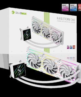  Gamemax CPU Liquid Cooler | HAILSTORM 360 LCD WH | White  Hover