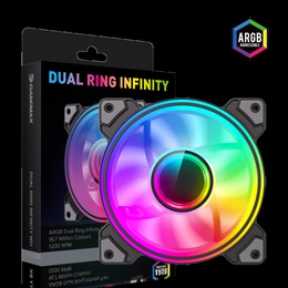 Gamemax Case Fan | DUAL RING INFINITY BK | Black