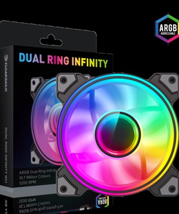  Gamemax Case Fan | DUAL RING INFINITY BK | Black  Hover