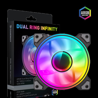  Gamemax Case Fan | DUAL RING INFINITY BK | Black