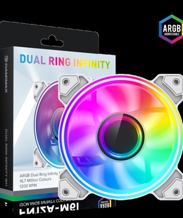  Gamemax Case Fan | DUAL RING INFINITY WH | White  Hover