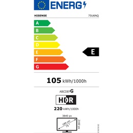 Televizors Hisense Mini LED Smart TV | 75U6NQ | 75 | Smart TV | VIDAA OS | UHD | Black