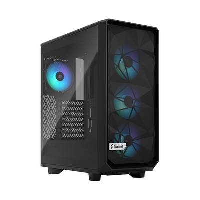  Fractal Design Meshify 2 Compact Lite RGB Side window Black TG Light Mid-Tower Power supply included No