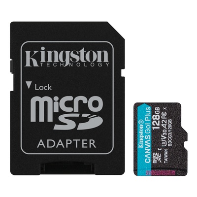  Kingston | microSD | Canvas Go! Plus | 128 GB | MicroSD | Flash memory class 10 | SD Adapter