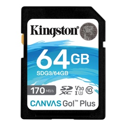  Kingston Canvas Go! Plus 64 GB SD Flash memory class 10