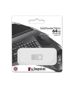  Kingston | USB 3.2 Flash Drive | DataTraveler micro | 64 GB | USB 3.2 | Silver  Hover