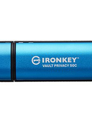  Kingston Flash Drive | IronKey Vault Privacy 50C AES-256 Encrypt | 512 GB | USB-C | Blue  Hover