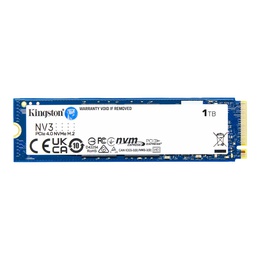  Kingston SSD | NV3 | 1000 GB | SSD form factor M.2 2280 | Solid-state drive interface PCIe NVMe Gen 4.0 (x4) | Read speed 6000 MB/s | Write speed 4000 MB/s