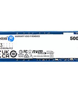  Kingston SSD | NV3 | 500 GB | SSD form factor M.2 2280 | Solid-state drive interface PCIe NVMe Gen 4.0 (x4) | Read speed 5000 MB/s | Write speed 3000 MB/s  Hover