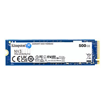  Kingston SSD | NV3 | 500 GB | SSD form factor M.2 2280 | Solid-state drive interface PCIe NVMe Gen 4.0 (x4) | Read speed 5000 MB/s | Write speed 3000 MB/s