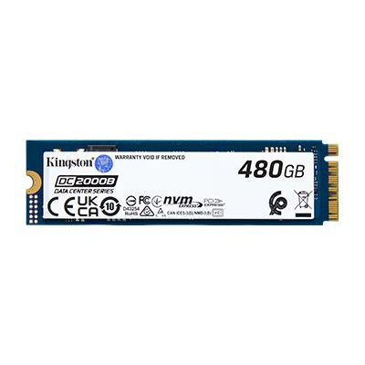  Kingston SSD | DC2000B | 480 GB | SSD form factor M.2 2280 | Solid-state drive interface PCIe NVMe Gen 4.0 (x4) | Read speed 7000 MB/s | Write speed 800 MB/s