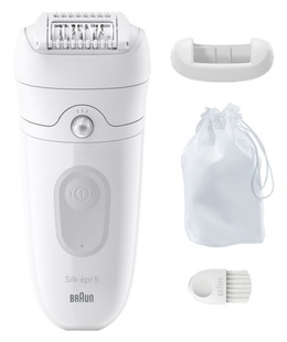 Epilātors Braun | Epilator | SE5-011 Silk-épil 5 | Operating time (max) 40 min | Number of power levels 1 | Wet & Dry | White  Hover