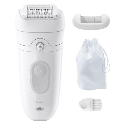 Epilātors Braun | Epilator | SE5-011 Silk-épil 5 | Operating time (max) 40 min | Number of power levels 1 | Wet & Dry | White